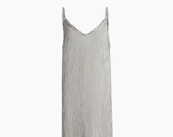 Striped Linen Strappy Dress |Cotton Strappy Dress | Long Dress