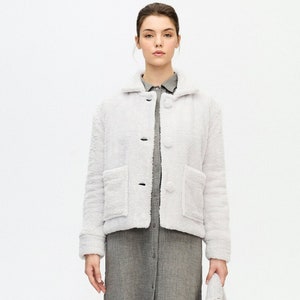 Gray Sherpa Short Jacket| Sherpa Jacket | Grey Sherpa Soft Jacket