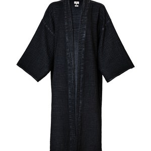 Muslin Black Kimono Long Sleeve