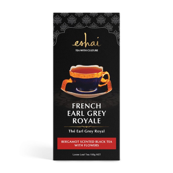 Eshai French Earl Grey Royale Tea - Bergamot Scented Black Tea with flowers -  Loose Leaf Tea