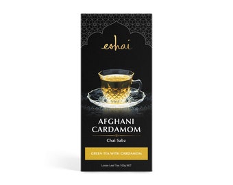 Eshai Afghani Cardamom (Chai Sabz) - Green Tea with Cardamom - Loose Leaf