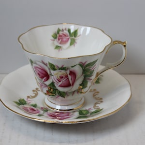 Queen Anne Rose Tea Cup and Saucer