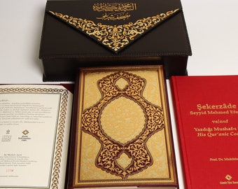 Koran datiert 1733 mit Zertifikat Limitierte Faksimile Edition Große Größe Heiliger Koran Geschenk Arabisches Islamisches Manuskriptbuch Koran nicht antik