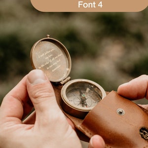 personalized brass compass