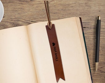 Personalized Leather Bookmark: Custom Monogrammed Gift
