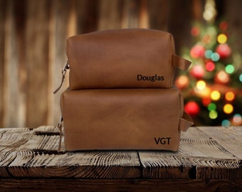Personalized Leather Dopp Kit, Gifts for Men