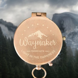 Personalized Brass Compass: Waymaker Engraved Gift