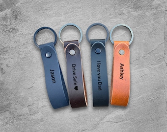 Personalized Leather Keychain: Monogrammed Key Fob