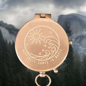 Personalized Brass Compass: Engraved Gift Compass