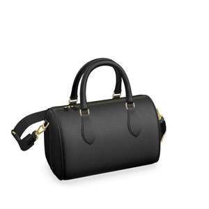 Black Leather Duffle Purse 90s Y2K Duffle Purse x-Girl style leather bag