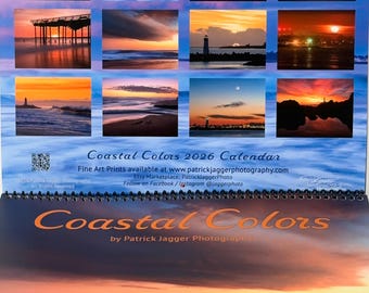 Calendario Coastal Colors 2026: Colores del océano en fotografías del amanecer y el atardecer de la costa californiana. ¡Es como ir a la playa todos los días!
