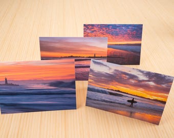 Tarjetas de notas con fotografías artísticas - Colección Atardeceres Costeros