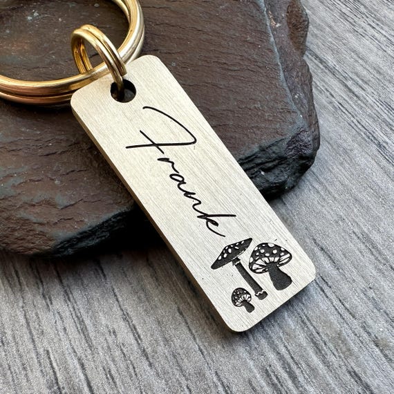 Autumnal Dog Tag, Fall Keychain, Personalised Custom Id for dogs, Engraved ID Tag, Pet name tag, Autumn leaves keyring, Halloween dog