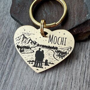 Custom Mountains Dog Tag: Personalized Engraved Pet ID