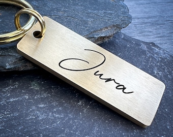 Solid Brass or Stainless Steel Dog Name Tag: Personalised Pet ID Tag