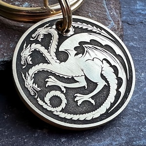 Engraved DRAGON Dog Tag, Quality Pet ID Tags Handmade in the UK