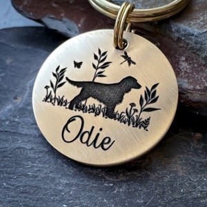 Aanpasbare hondenpenning, sleutelhanger hondenras, aangepaste metalen ID-tag, dikke gepersonaliseerde hondenpenning, aangepaste sleutelhanger, hondencadeau, halsbandbedel,
