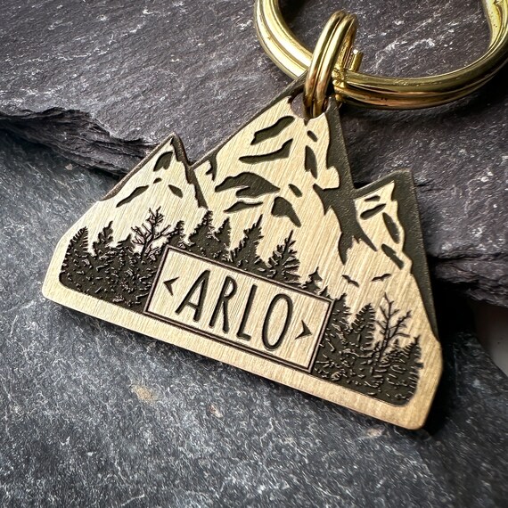 Mountains Dog Tag Keyring Personalised Dog ID Tag Mountain Shape Keyring Hiking Keyring for Hikers Engraved Hiking Gift Etsy Canada