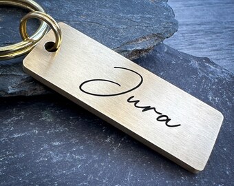 Solid Brass Dog Name Tag: Pet ID, Custom Engraved