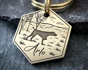 Engraved GSP Pointer Dog Tag: Customisable Dog Breed Pet ID