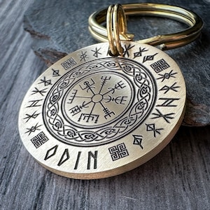Nordic Viking dog tag, Norse Viking Runes keyring, Tribal Celtic Aztec Dog Tag, Personalised keychain, Engraved Dog Tag, Pet Collar ID Tag