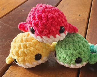 Crochet Baby Whale Plushie - Handmade