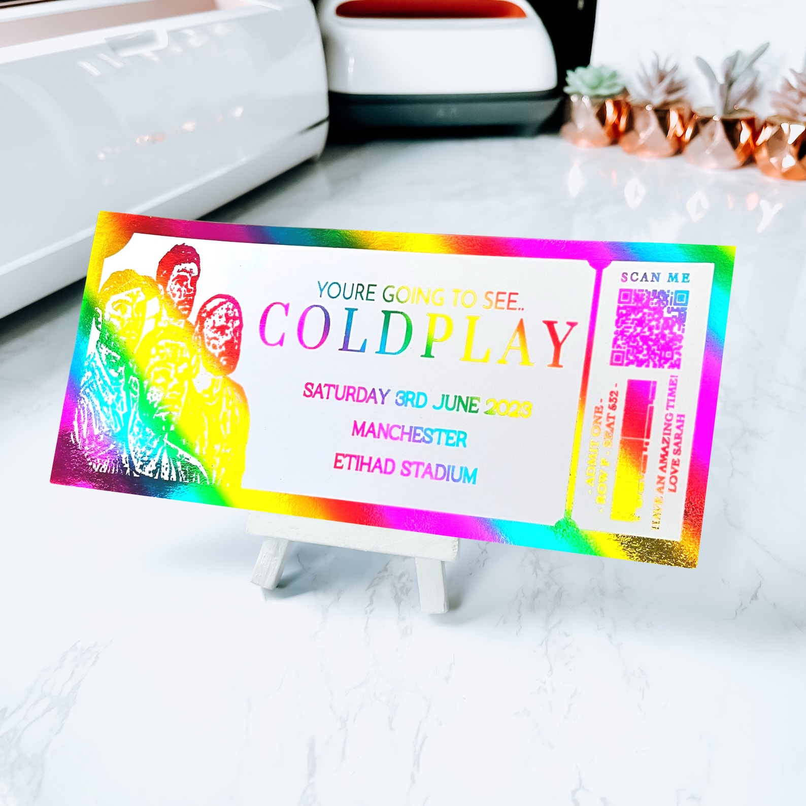 Foil Ticket // Foil Concert Ticket Personalised Ticket Gift Etsy