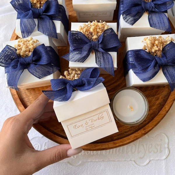 Special Gift box With CANDLE - Personalized Custom Wedding Party Thank you CANDLE Favor for Guests, Luxury Wedding CANDLE Favors