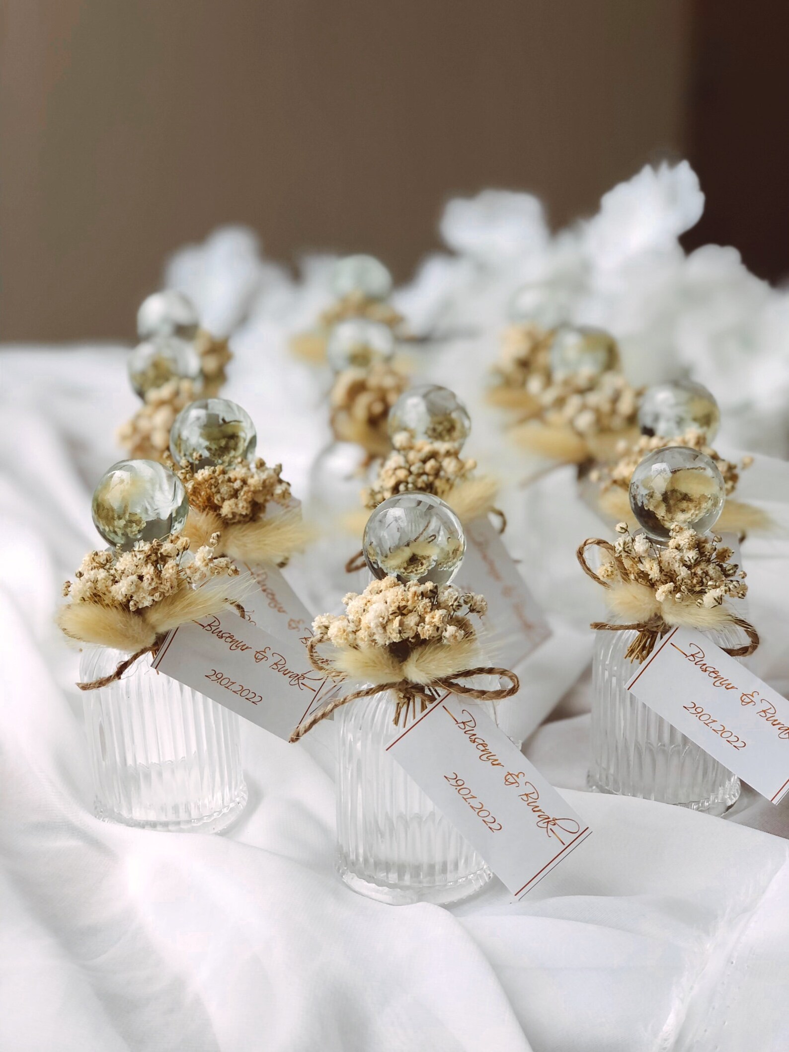 Wedding Favors Empty Glass Cologne Bottles Designed With Dried Etsy