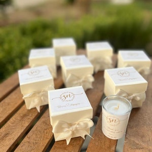 Special Gift box With CANDLE Personalized Custom Wedding Party Thank you CANDLE Favor for Guests, Luxury Wedding CANDLE Favors image 6