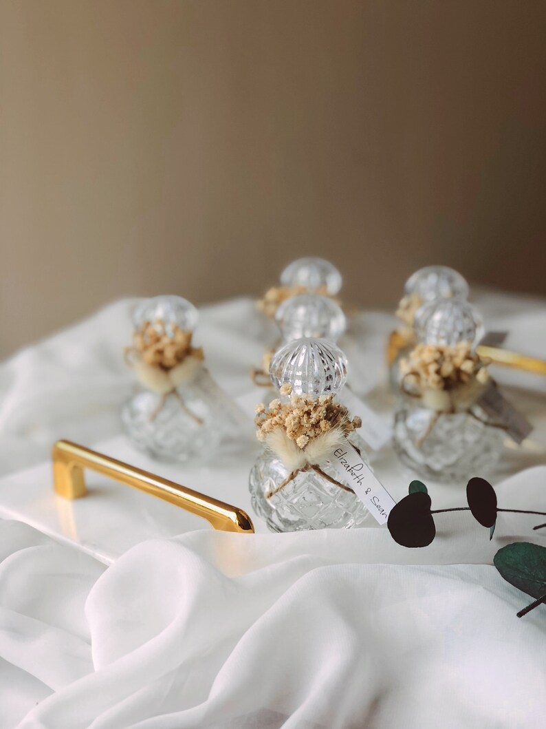 Wedding Favors Empty Glass Cologne Bottles Designed With Dried Etsy