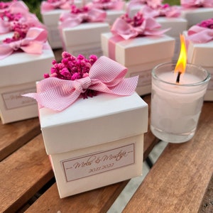 Special Gift box With CANDLE - Personalized Custom Wedding Party Thank you CANDLE Favor for Guests, Luxury Wedding CANDLE Favors