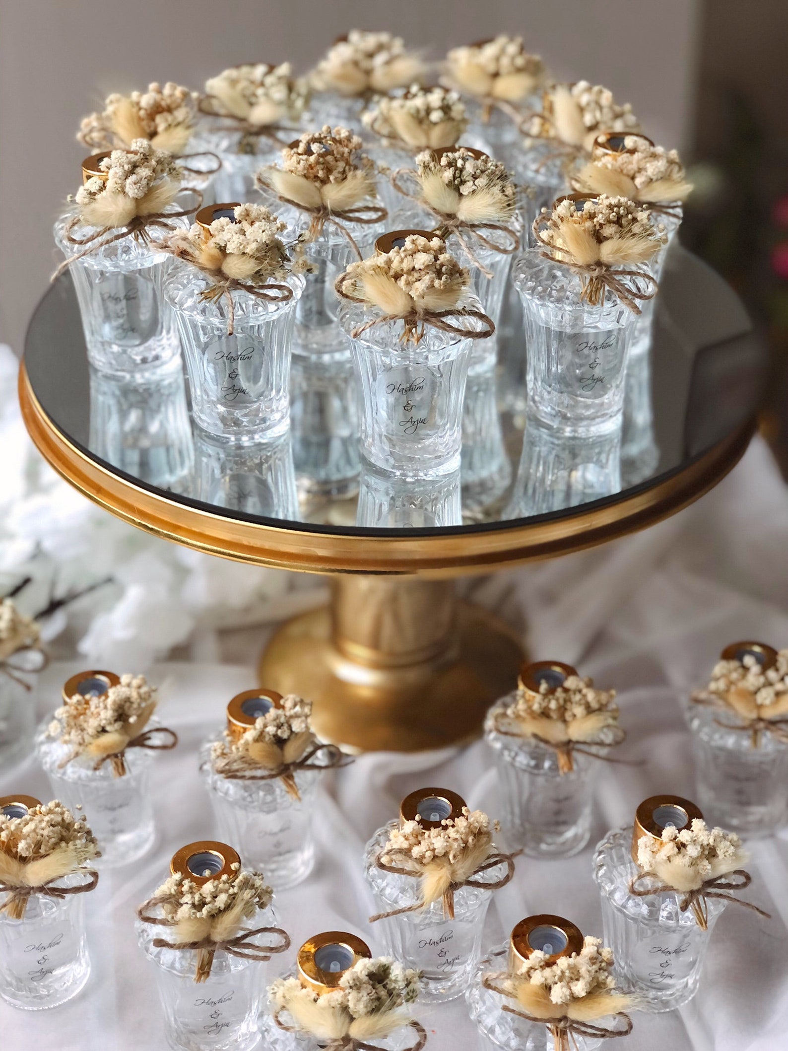 Wedding Favors Empty Glass Cologne Bottles Designed With Dried Etsy