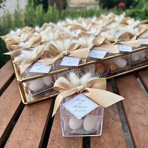 Wedding SEAL Snoepdoos chocolade en amandel voor gast, verlovingschocolade, bruiloftssnoep, chocoladegunsten, gepersonaliseerde gunst,