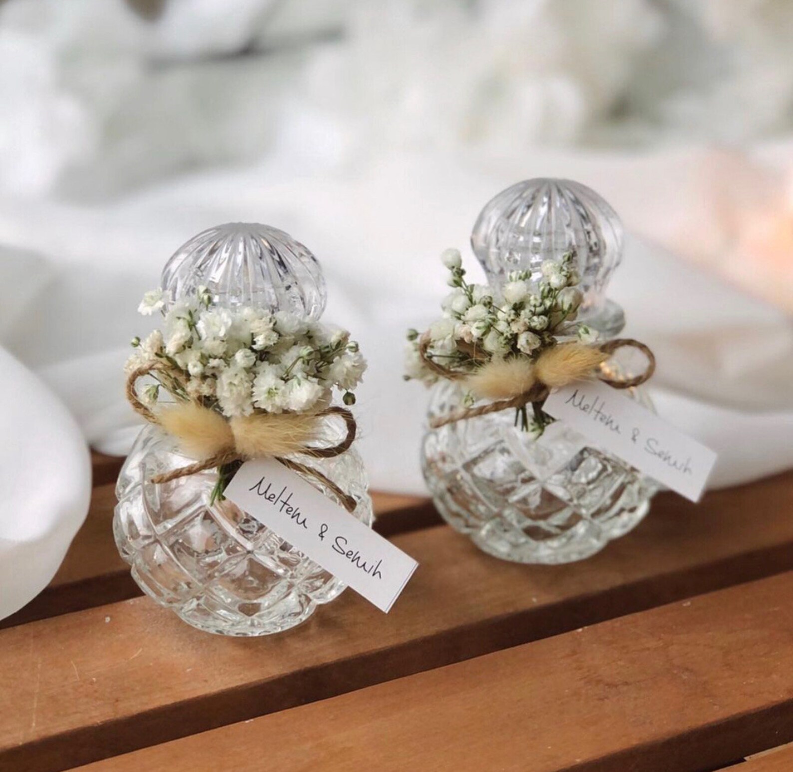 Wedding Favors Empty Glass Cologne Bottles Designed With Dried Etsy