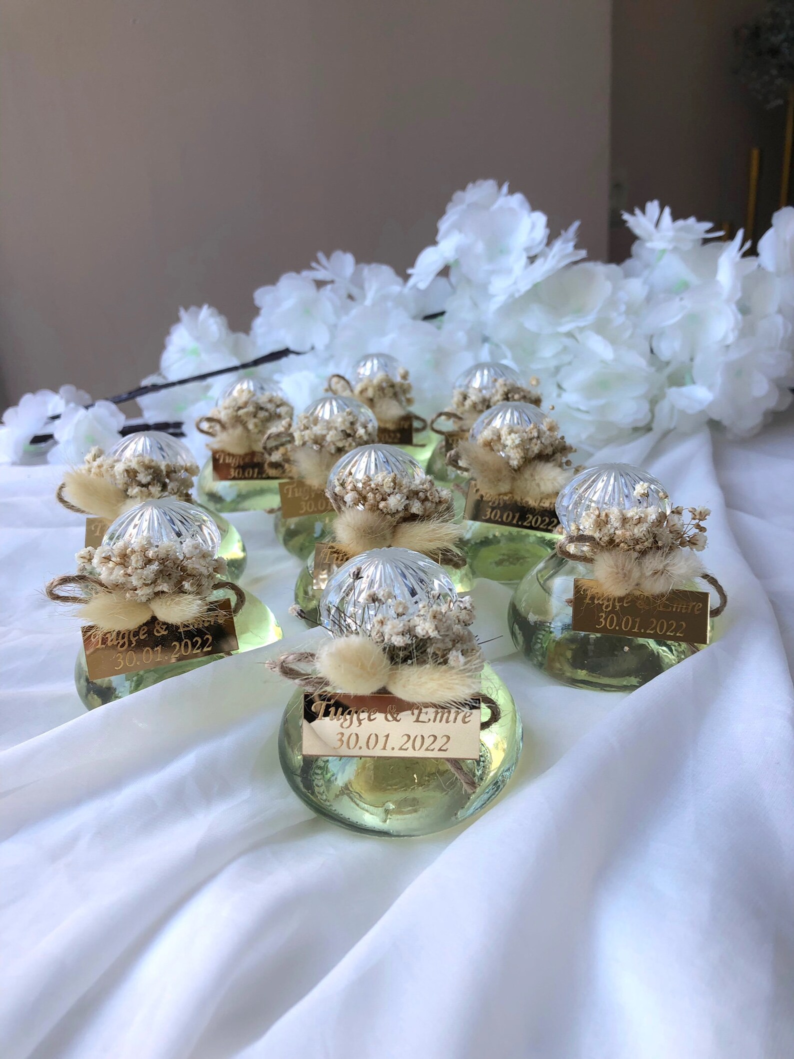 Wedding Favors Empty Glass Cologne Bottles Designed With Dried Etsy