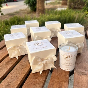 Special Gift box With CANDLE Personalized Custom Wedding Party Thank you CANDLE Favor for Guests, Luxury Wedding CANDLE Favors image 5