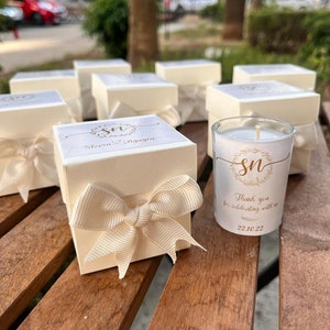 Special Gift box With CANDLE Personalized Custom Wedding Party Thank you CANDLE Favor for Guests, Luxury Wedding CANDLE Favors image 4