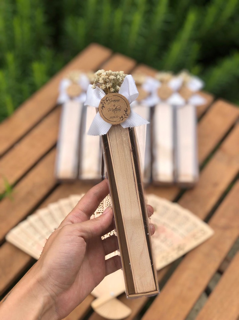Personalized Sandalwood Wedding Fans, Custom Wooden Wedding Fans, Laser