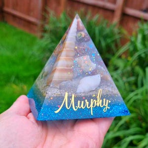 Custom Mini 8cm Pyramid Lamp, Pet Loss Memorial Keepsake, Cremains Bereavement Gift image 5