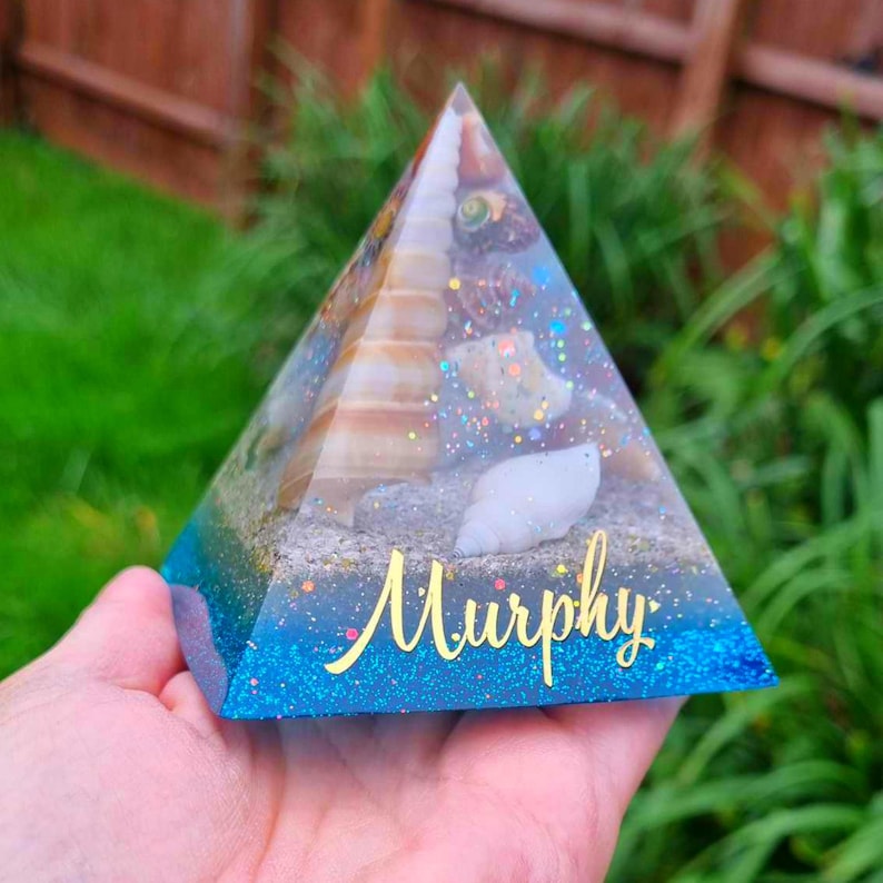 Custom Mini 8cm Pyramid Lamp, Pet Loss Memorial Keepsake, Cremains Bereavement Gift image 5