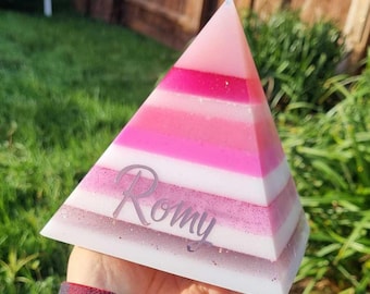 Custom Breastmilk Replica 15cm Pyramid Keepsake, New Mom Gift