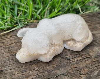 Memorial ecológico em resina para cães, lembrança para guardar as cinzas dos pelos do seu animal de estimação perdido.