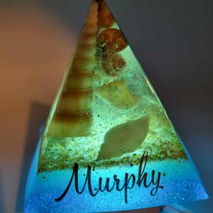 Custom Mini 8cm Pyramid Lamp, Pet Loss Memorial Keepsake, Cremains Bereavement Gift image 6