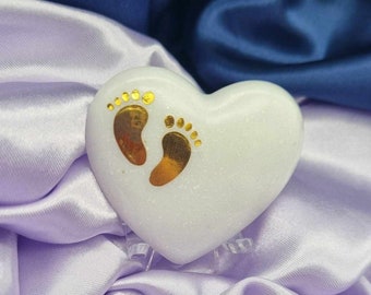 réplique BREASTMILK BABY FEET souvenir en pierre de palme// Cœur de lait maternel, cadeau nouvelle maman, cadeau fête des mères, allaitement, allaitement, cadeau push