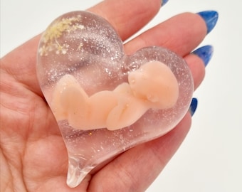 Resin Miscarriage Heart Ornament, Infant Loss Keepsake, Angel Baby Memory