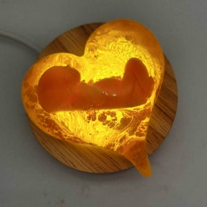 INFANT LOSS LAMP Angel Baby eco resin heart keepsake, Miscarriage Memorial Keepsake Ornament, Miscarriage gift, Pregnancy Loss, Baby memory