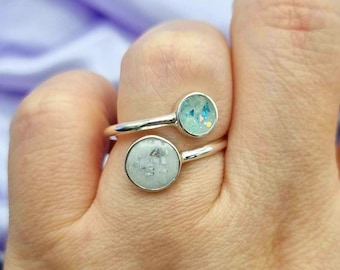 Adjustable Sterling Silver Breastmilk Replica Ring, Nursing Keepsake, Mother's Day Gift
