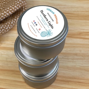 Serie Masculina Mecha de Madera Coco Cera de Soja Vertida a Mano Velas de Pequeño Lote en Lata de Plata