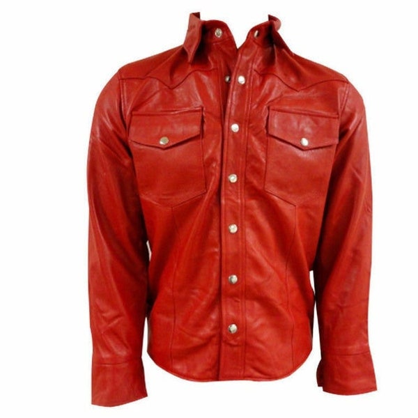 Mens Leather Shirt Etsy
